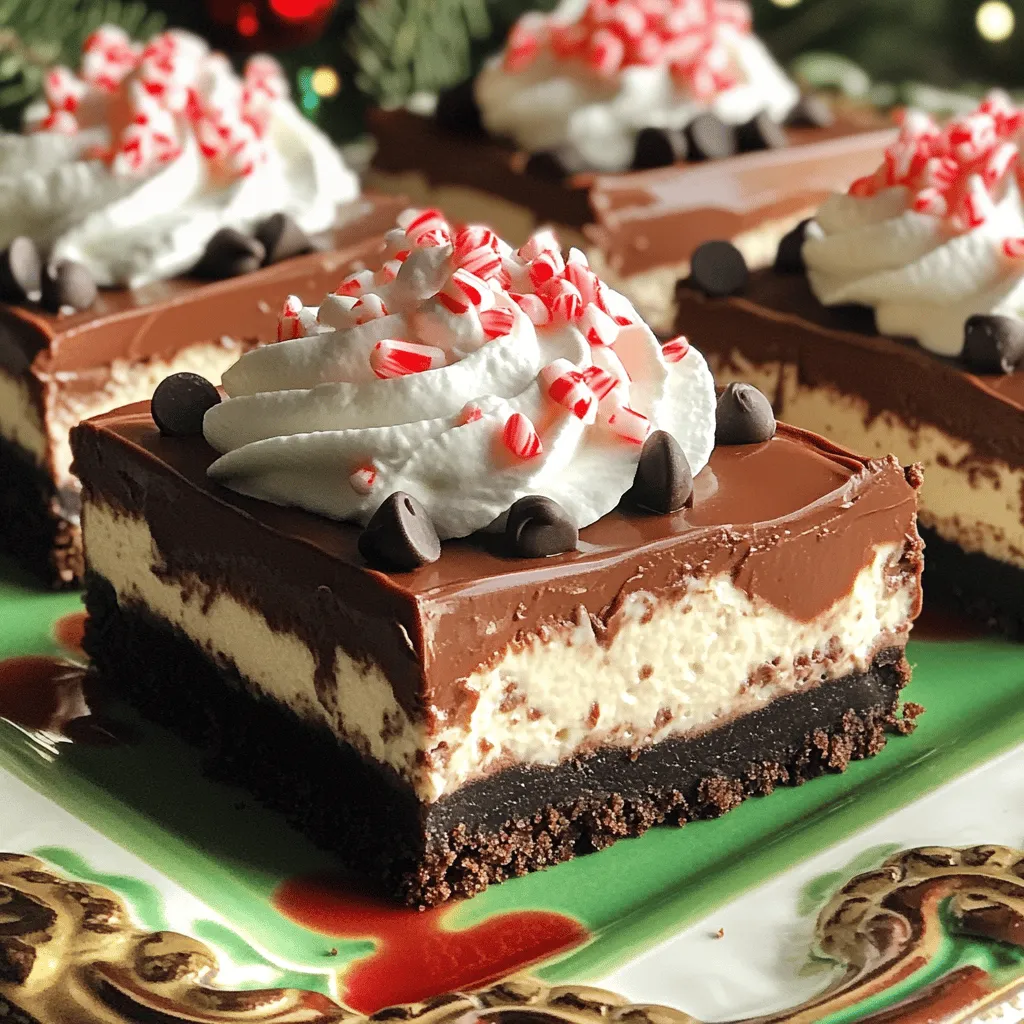 Schokoladen Pfefferminz Käsekuchen Riegel lecker und einfach