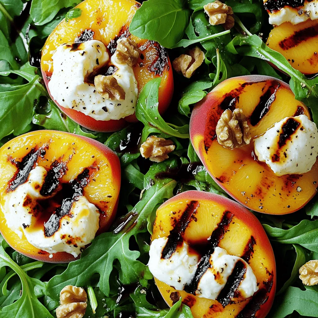 Grilled Peach and Burrata Salad Frisch und Einladend