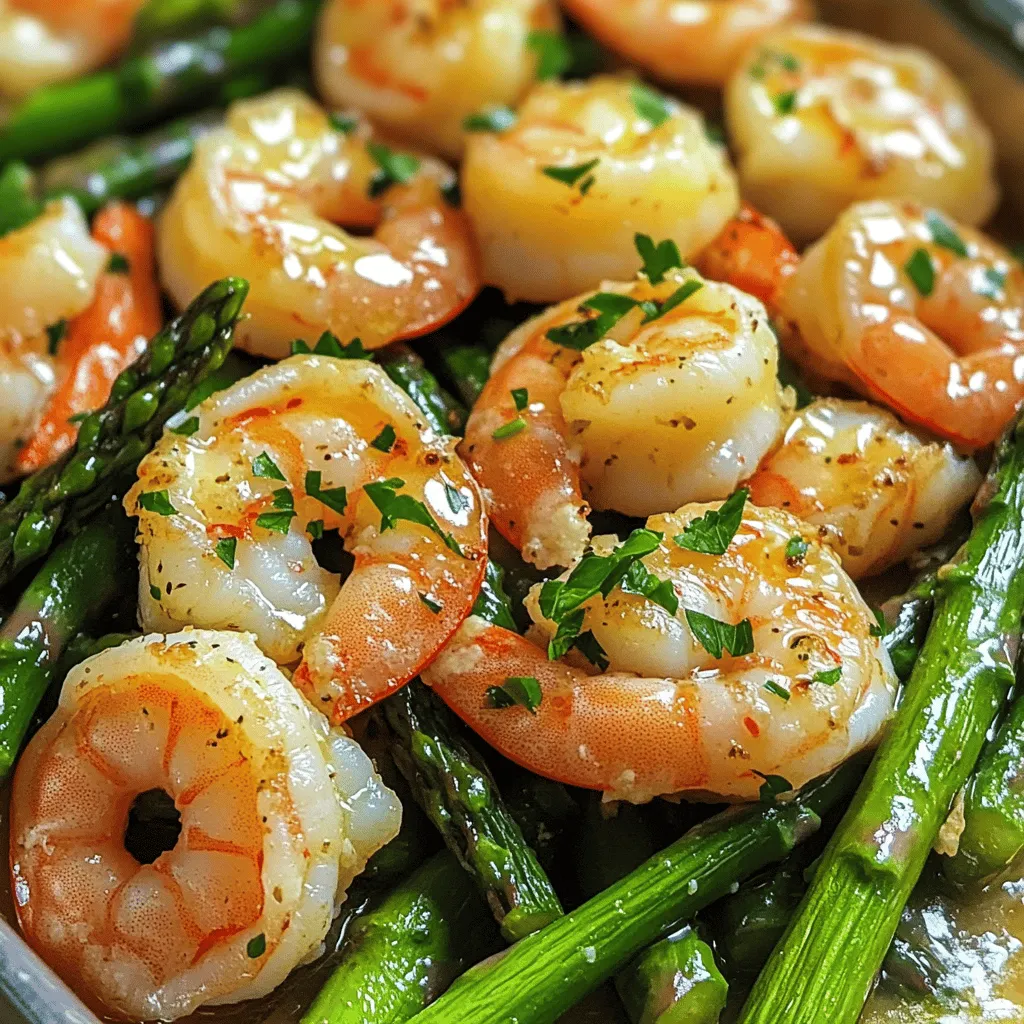 Knoblauch-Butter-Garnelen und Spargel Einfaches Rezept