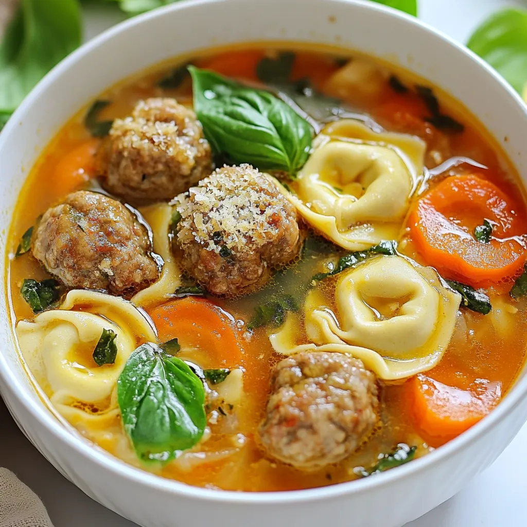 Italienische Fleischbällchen-Tortellini-Suppe lecker machen