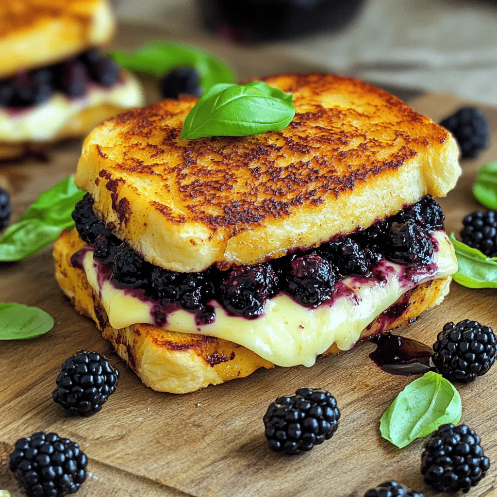 Leckeres Blackberry Balsamic und Brie Gegrilltes Käsebrot
