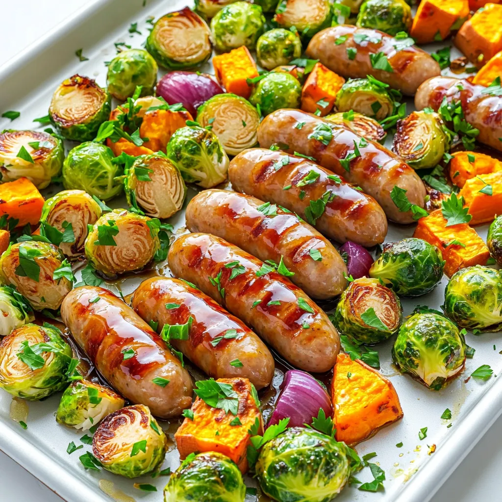 Maple Glazed Chicken Sausage Sheet-Pan Einfaches Rezept