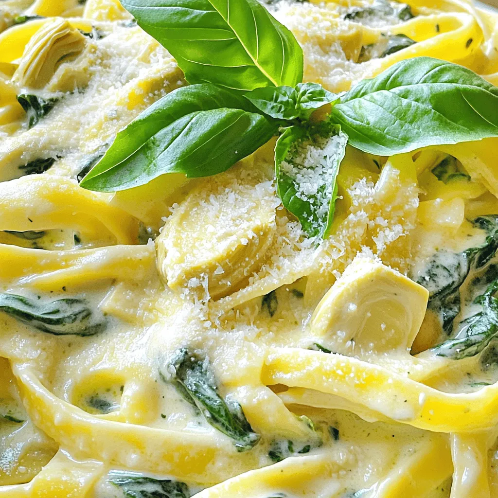 Cremige Spinat und Artischocken Pasta Genuss pur