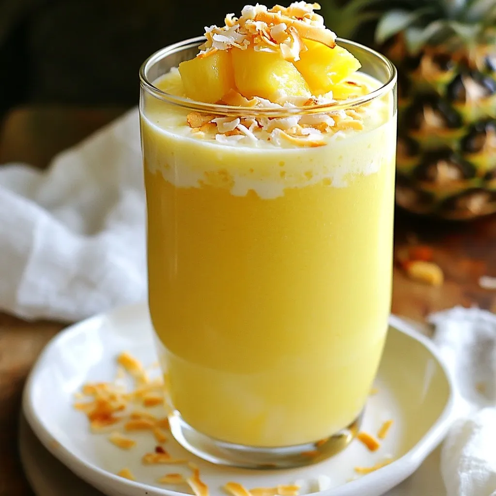 Tropical Pineapple Coconut Smoothie Frisch und Köstlich