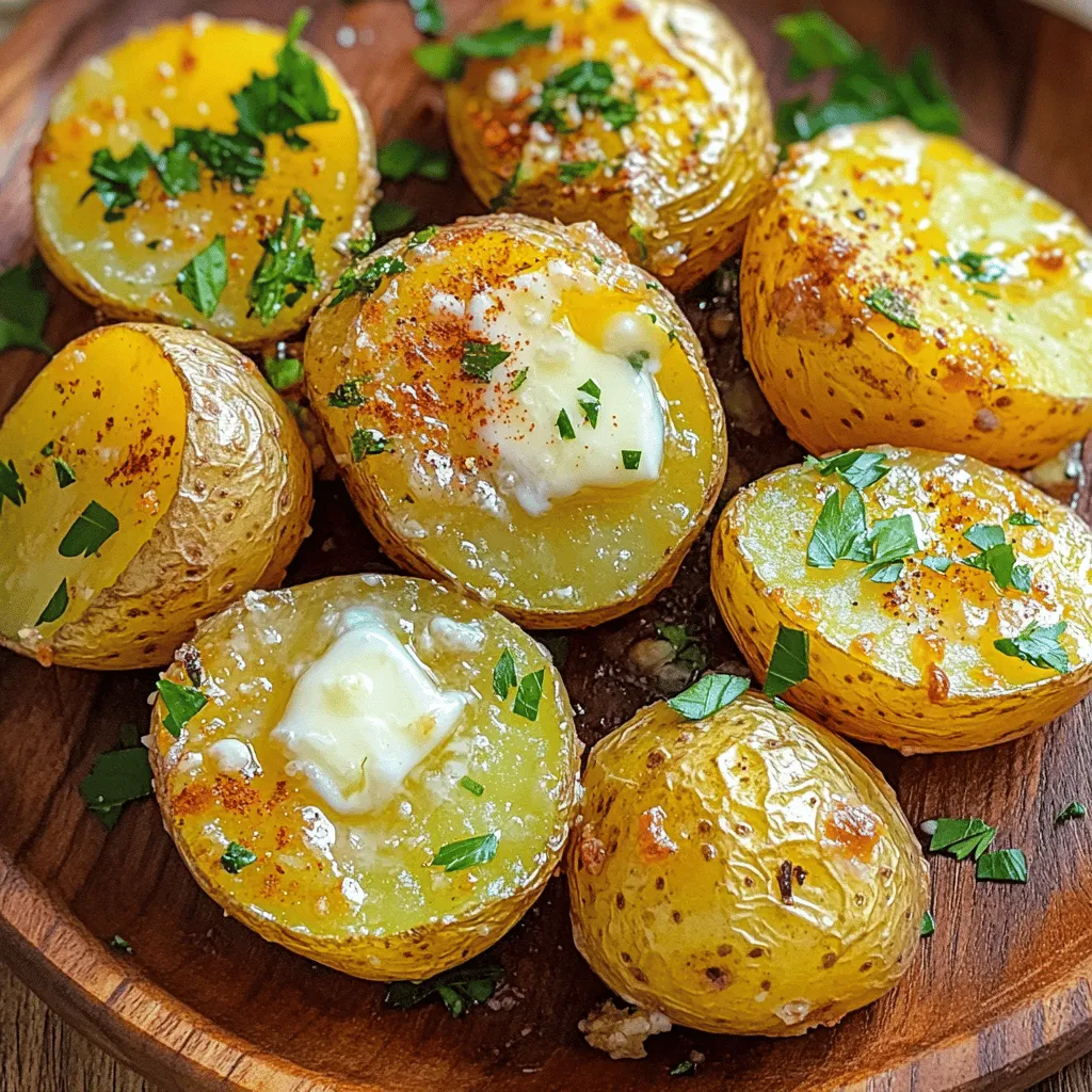 Air Fryer Garlic Butter Potatoes Köstliche Beilage