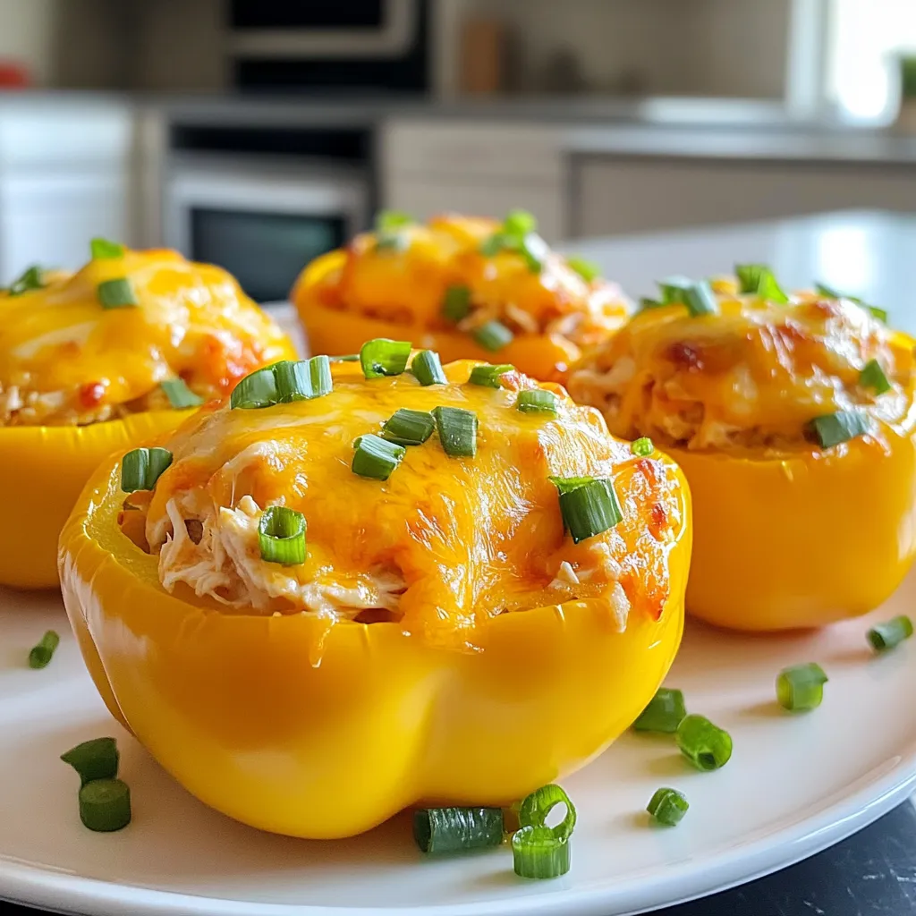 Buffalo Chicken Stuffed Peppers Leckeres Rezept