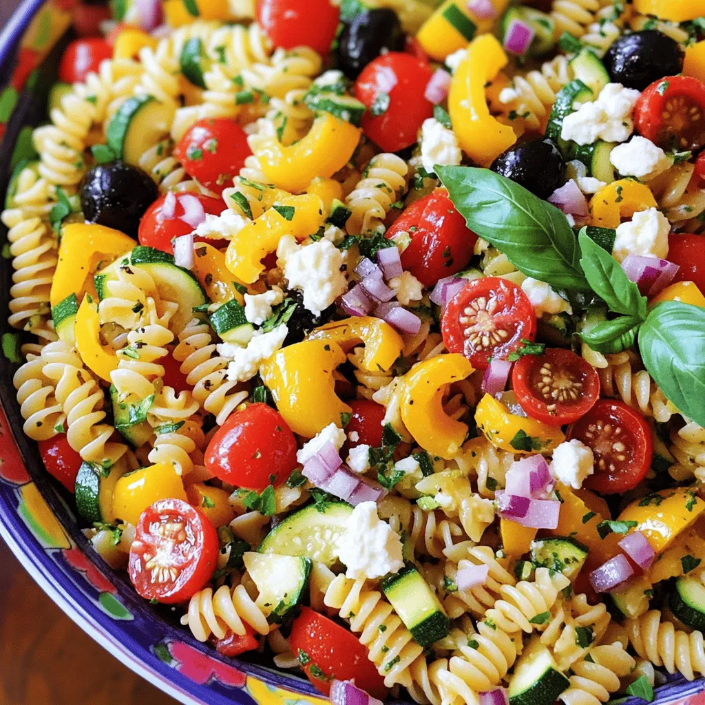 Mediterraner Nudelsalat mit frischem Gemüse Genuss