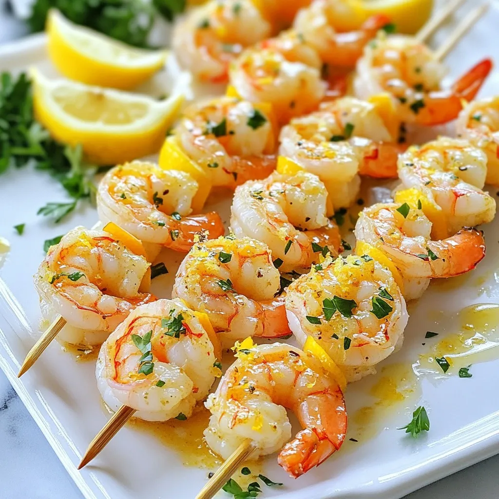 Knoblauch Butter Zitronen Garnelen Spieße Rezept