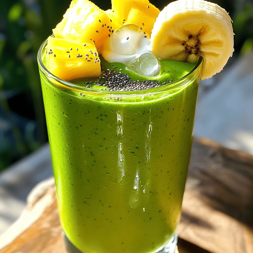 Pineapple Banana Green Smoothie Erfrischendes Rezept