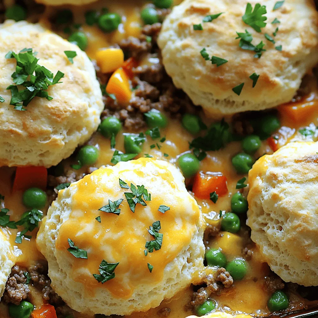 Cheddar Bay Ground Beef Cobbler Köstliches Rezept