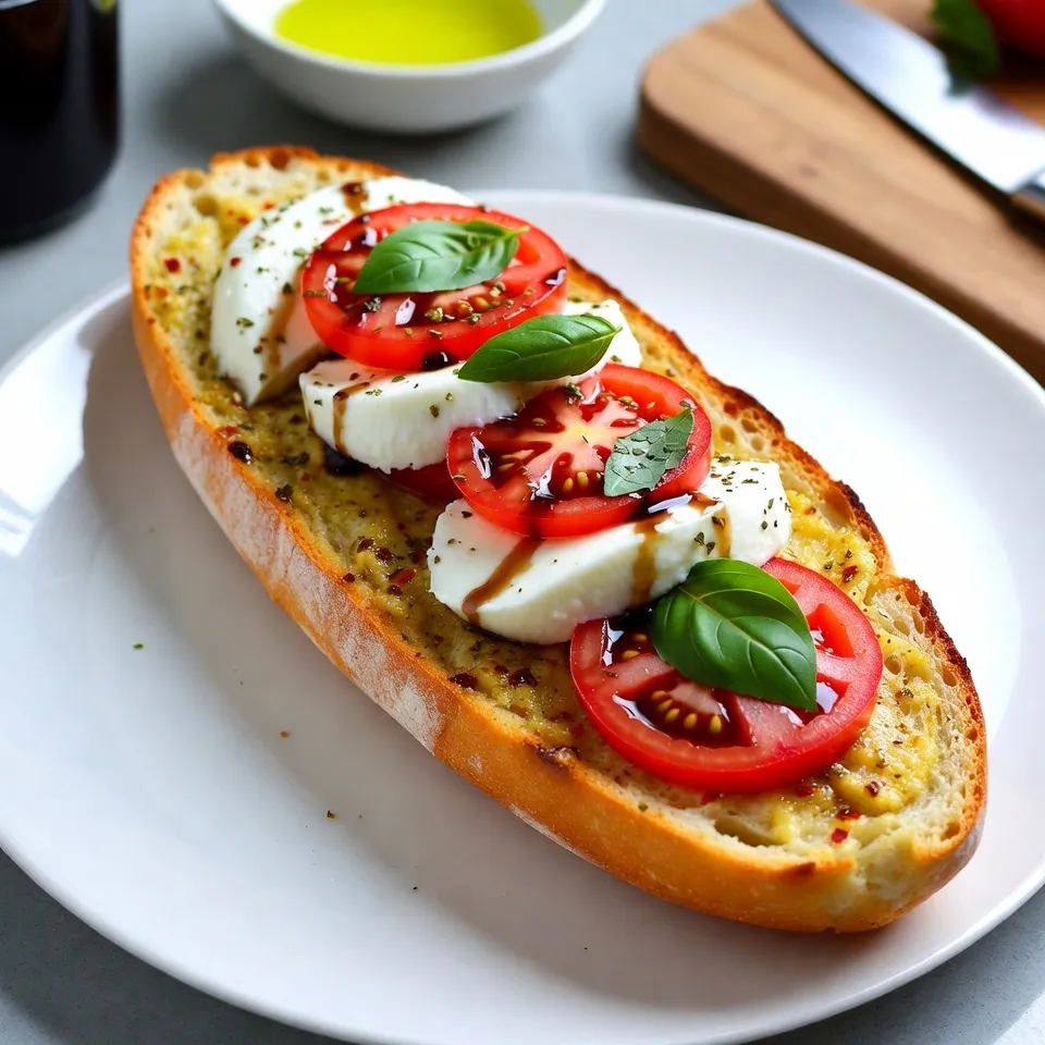 Leckeres Caprese Knoblauchbrot Einfaches Rezept