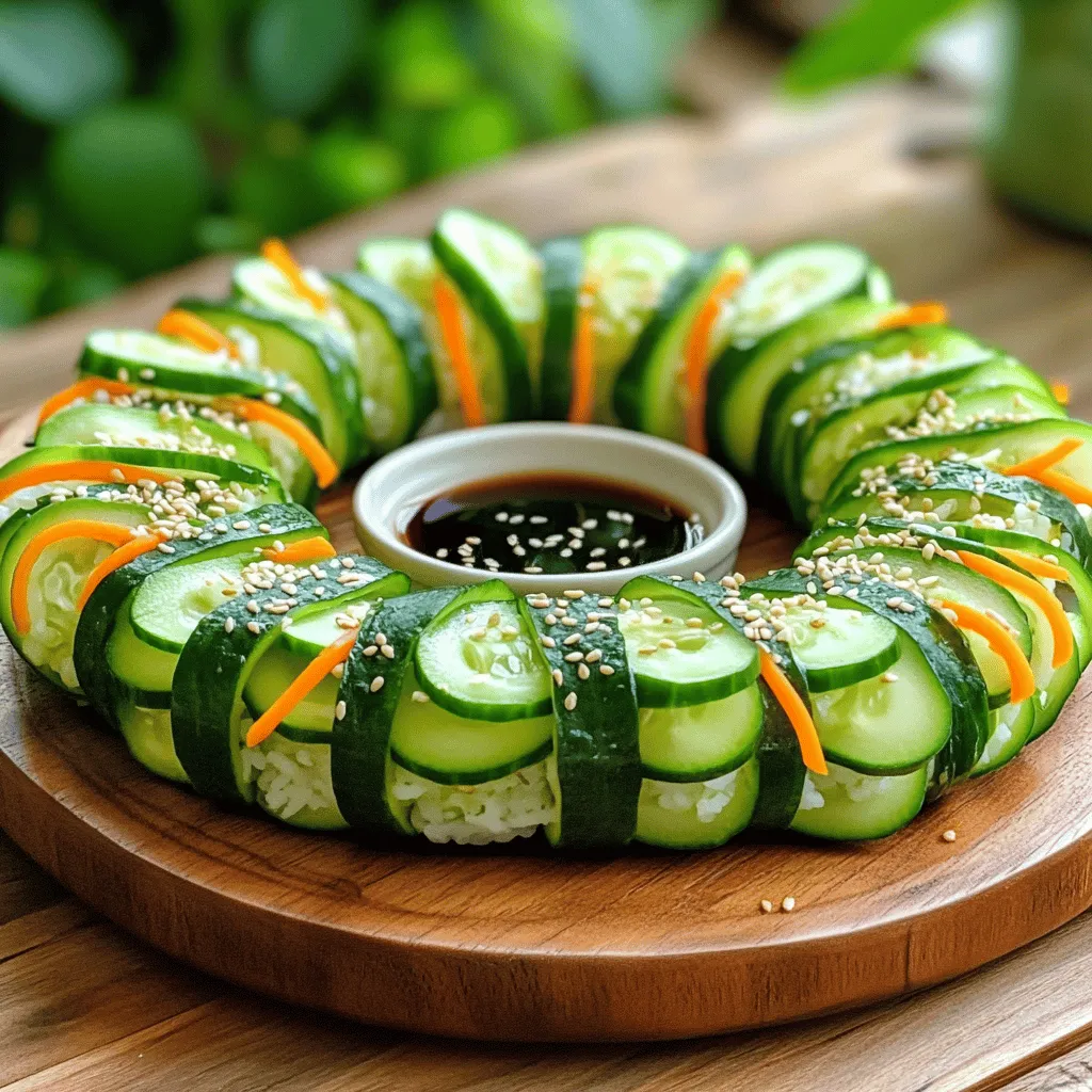 Einfaches Gurken-Sushi Leckere und frische Zubereitung