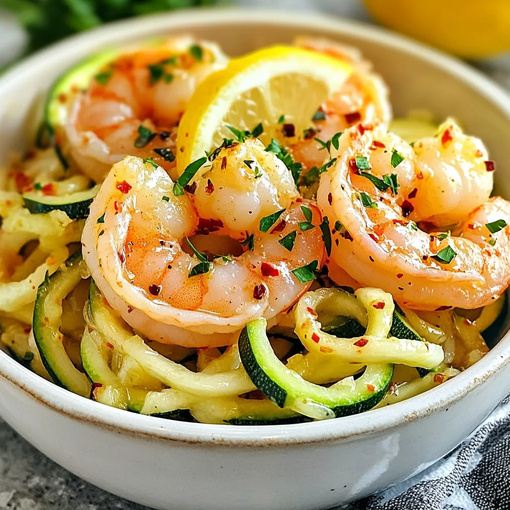Knoblauchbutter Garnelen Zoodles Einfache Rezeptidee