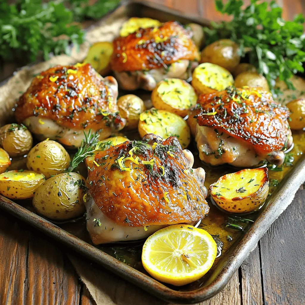 Sheet-Pan Lemon Herb Chicken und Rösti-Kartoffeln lecker