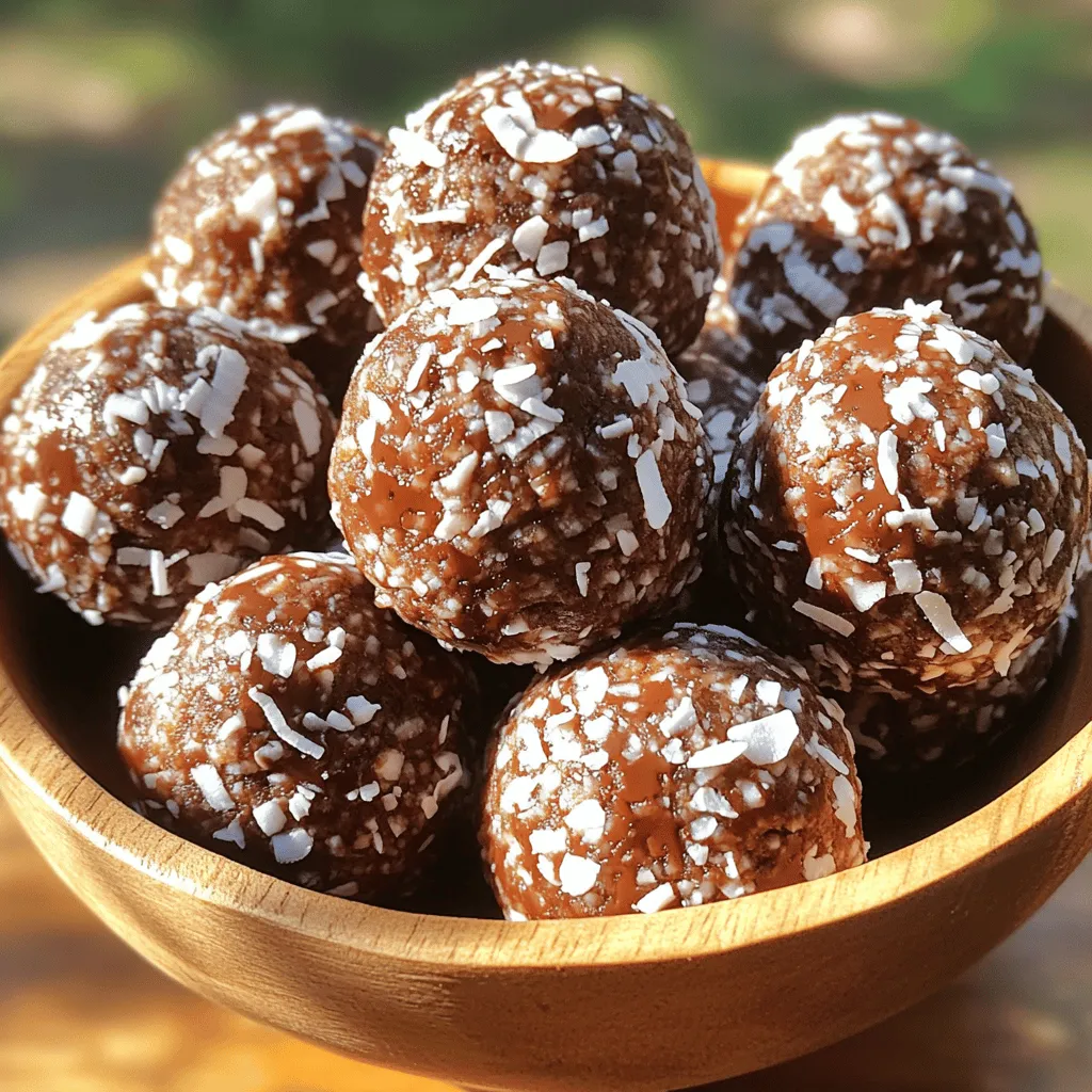 Schokoladen-Kokos-Energie-Bällchen für Energie-Kick
