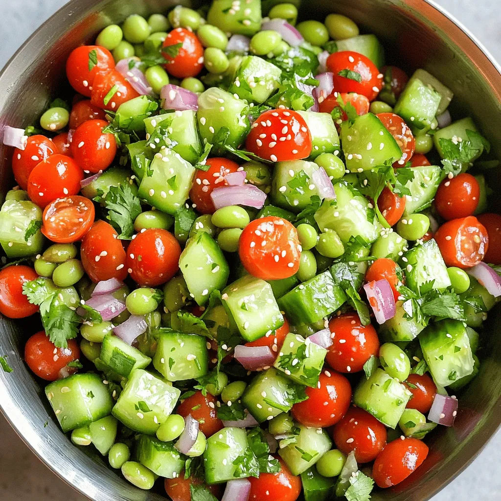 Edamame Gurkensalat Frisch und Lecker Genießen