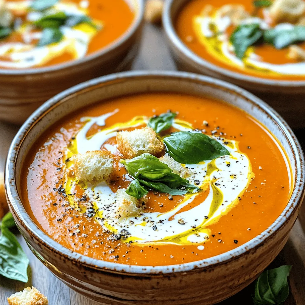 Creamy Tomato Basil Soup Köstliches Wohlfühlgericht