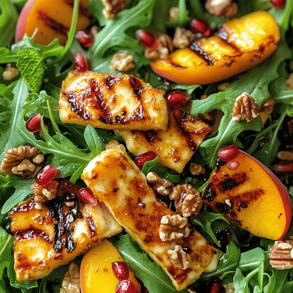 Grilled Halloumi Peach Salad Köstlicher Genuss