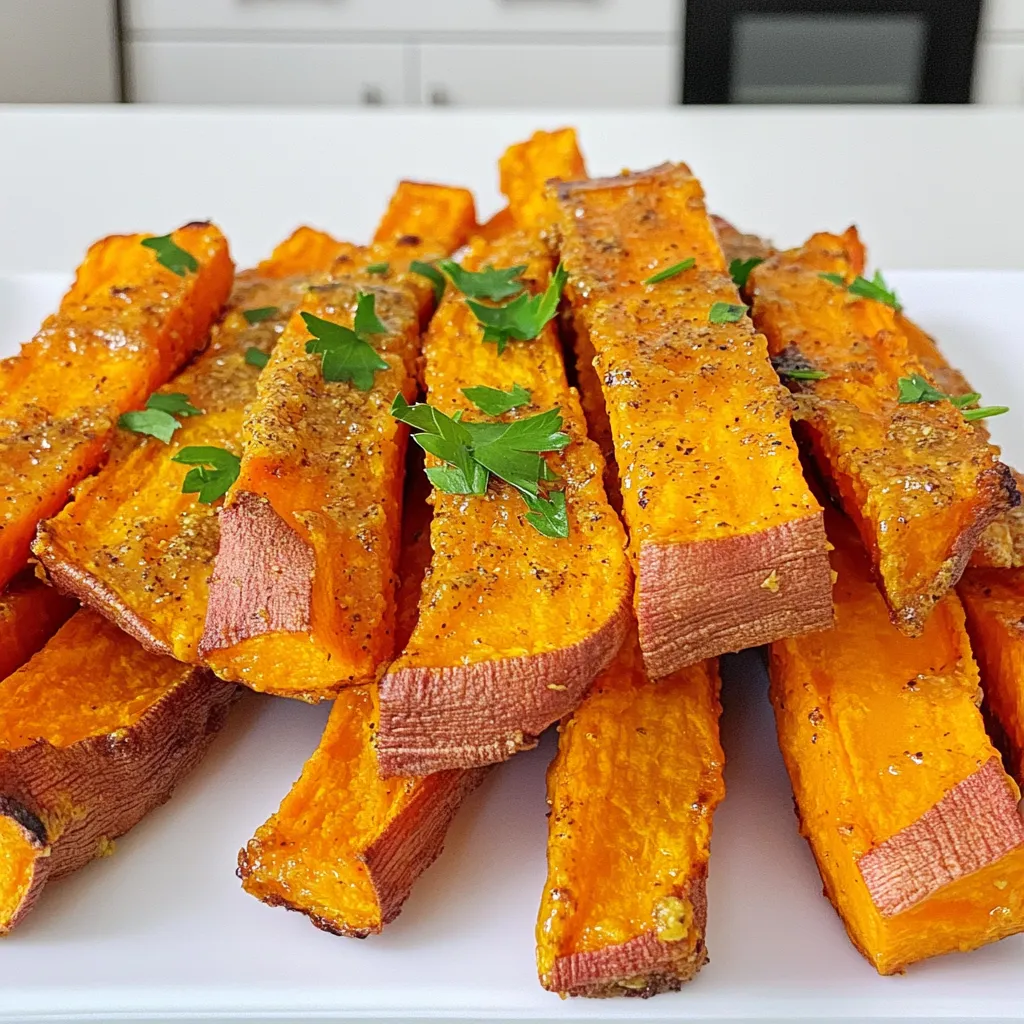 Knusprige Süßkartoffel-Pommes Air Fryer Rezept