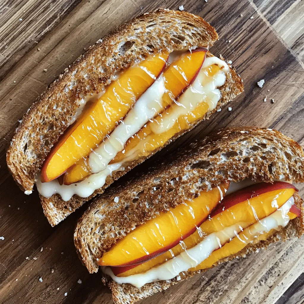 Für ein Honig-Pfirsich-Weiß-Cheddar-Grilled-Cheese-Sandwich sind die Zutaten wichtig. Der Käse ist entscheidend. Weiß-Cheddar hat einen tollen, kräftigen Geschmack. Er schmilzt gut und passt perfekt zu Süßigkeiten.