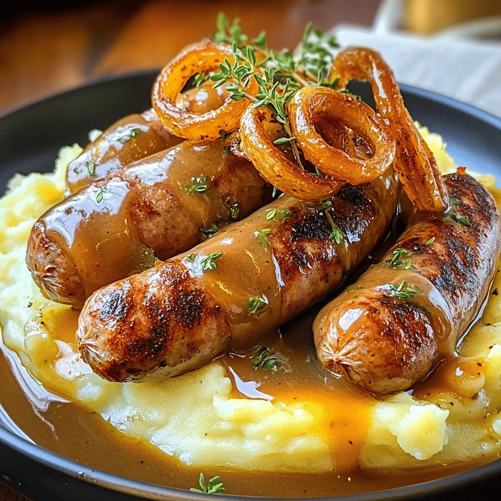 Bangers &#038; Mash mit Onions und cremiger Gravy