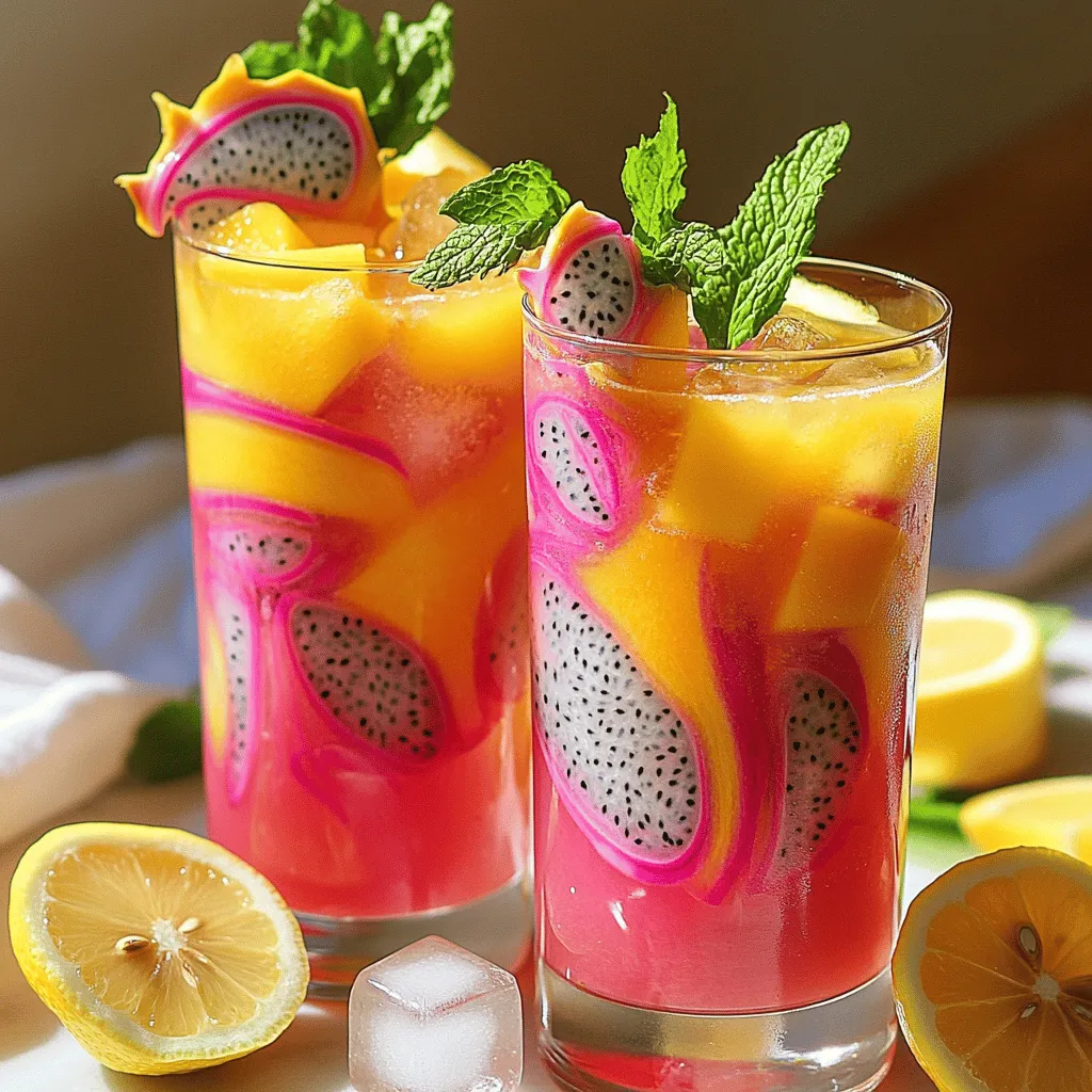 Mango Dragon Fruit Limonade Erfrischend und Köstlich