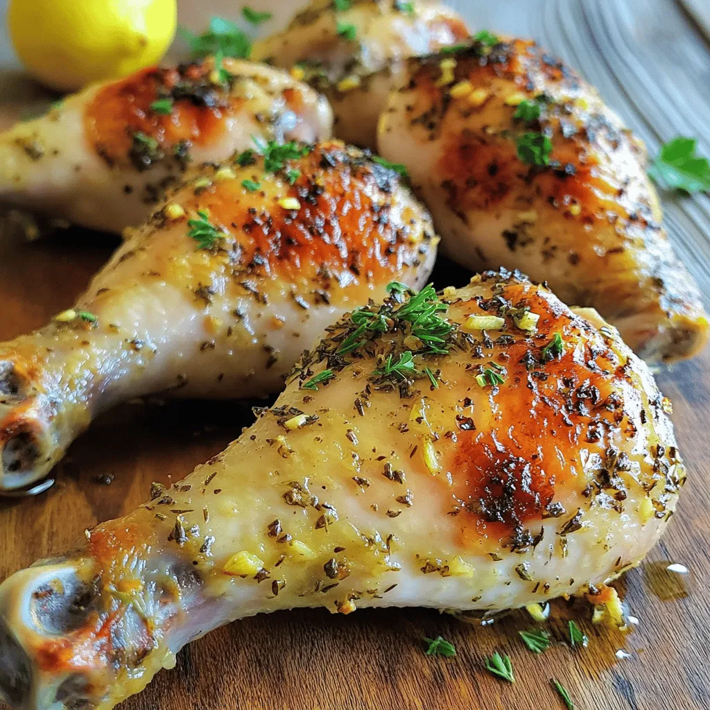 Knoblauch Kräuter gebratene Hähnchenbeine lecker zubereiten