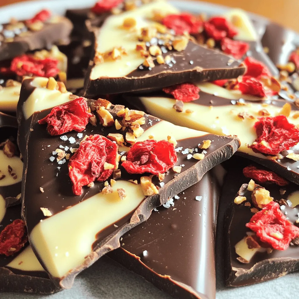 Schokoladenüberzogene Erdbeer-Bark Köstliches Rezept