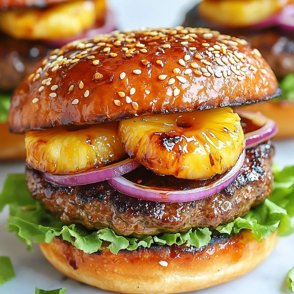 Grilled Pineapple Teriyaki Burgers mit frischem Geschmack