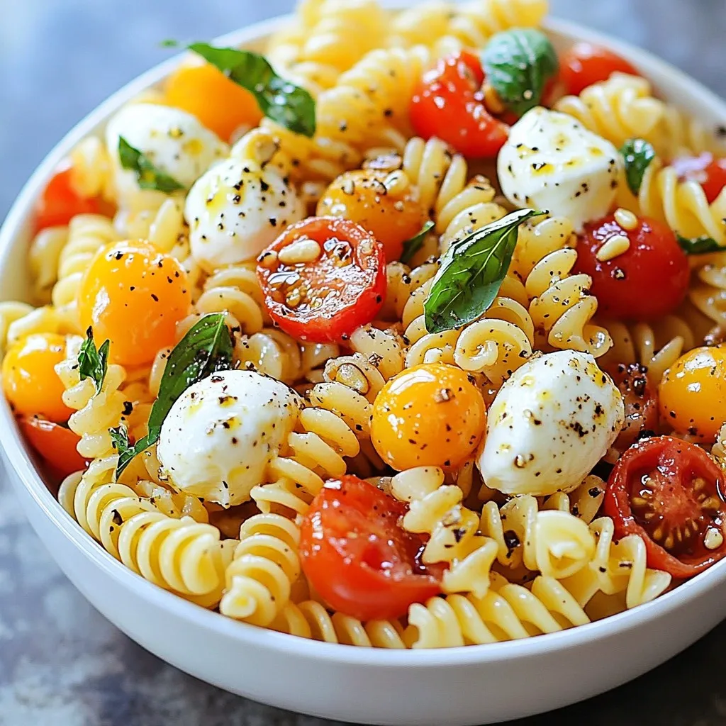 Caprese Pasta Salad Frisch und Einfach Zubereiten