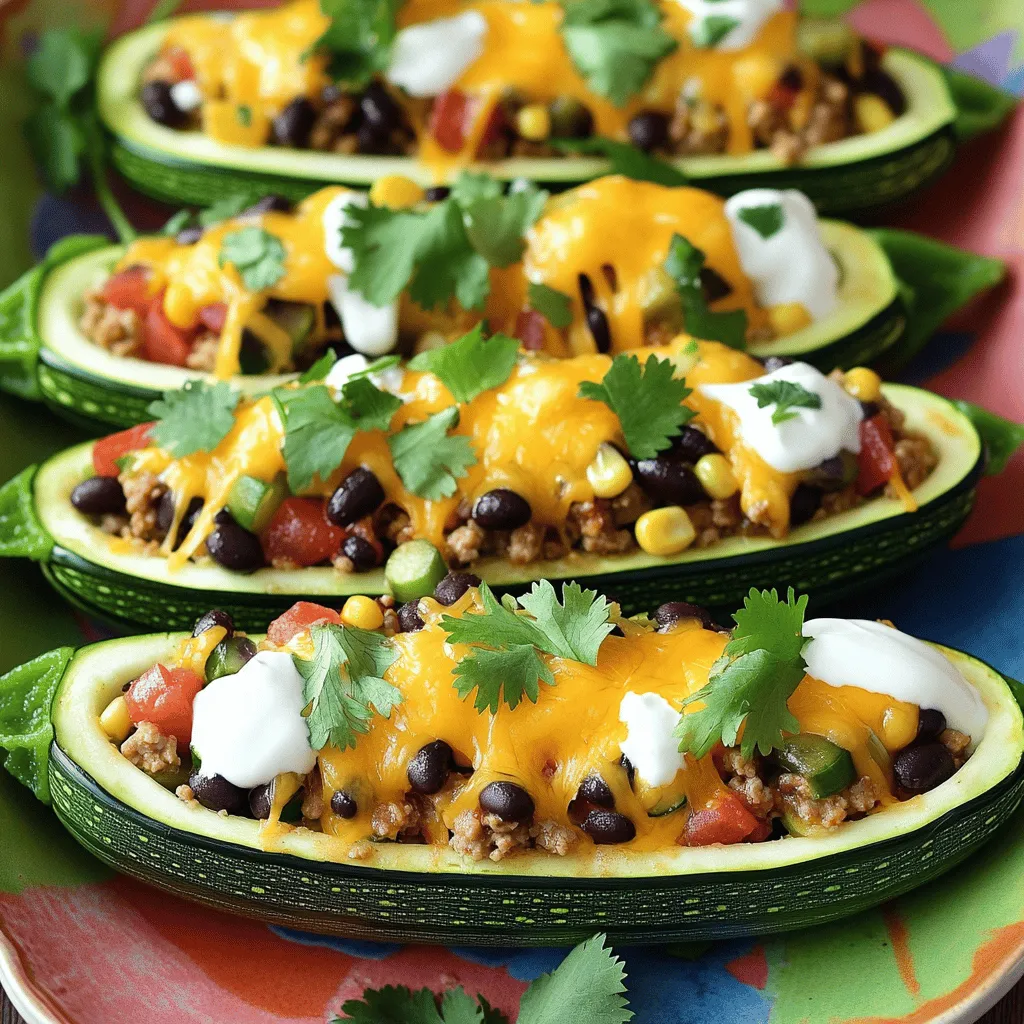 Taco Stuffed Zucchini Boats Einfaches und Leckeres Rezept