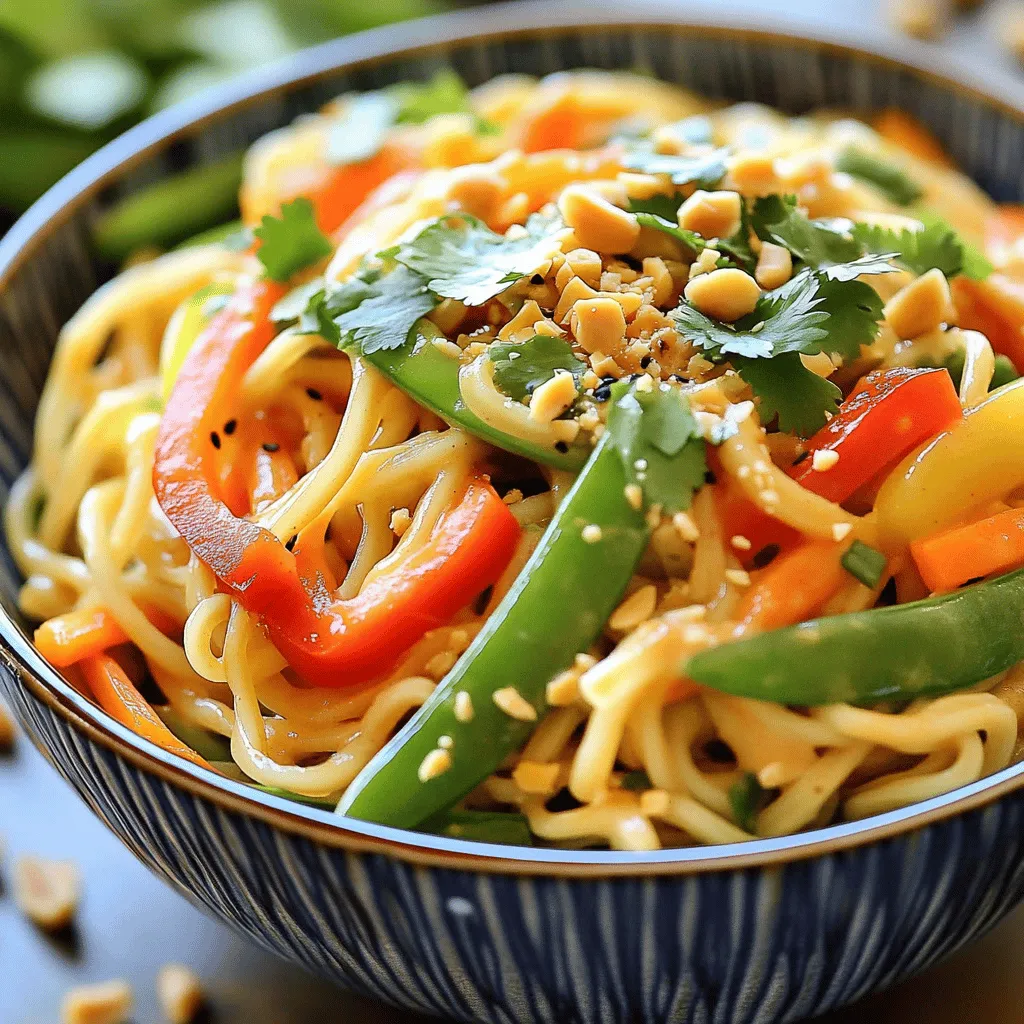 Einfache Thai-Erdnussnudeln Schnelle und leckere Mahlzeit