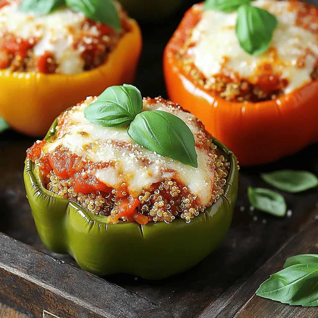 Hühnchen Parmesan gefüllte Paprika mit Geschmack