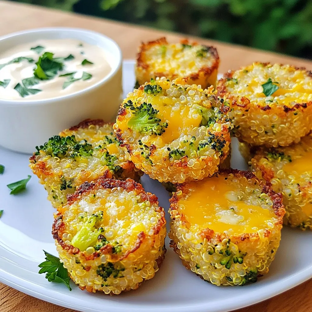 Broccoli Cheddar Quinoa Bites für gesunde Snacks