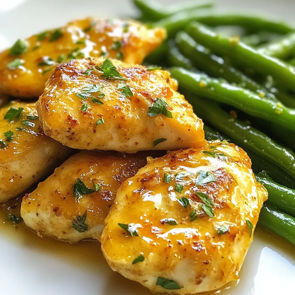 Knoblauchbutter-Hähnchen und grüne Bohnen Genuss