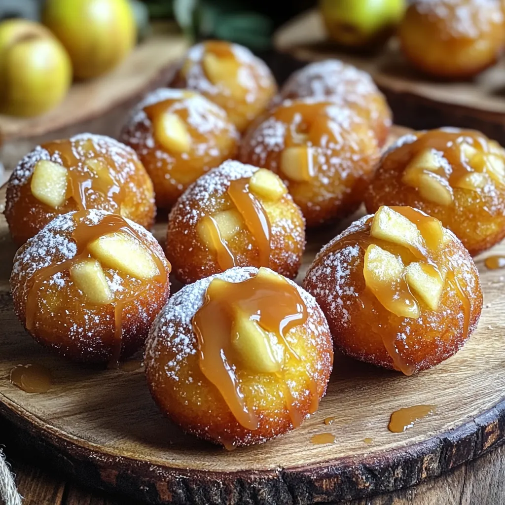 Karamell-Apfel-Donut-Löcher Lecker und Einfach Rezept