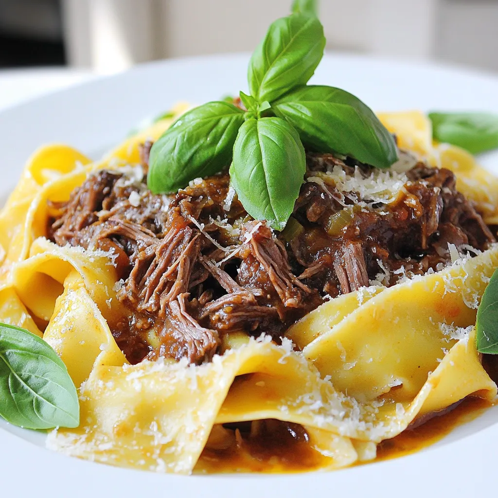 Köstliches Short Rib Ragu mit Pappardelle im Slow Cooker