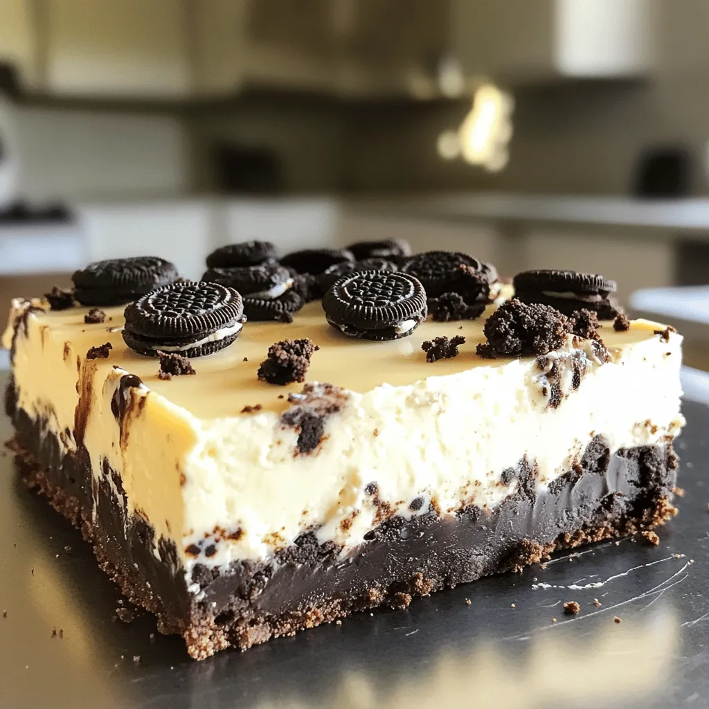 No Bake Cookies and Cream Cheesecake Bars einfach genießen