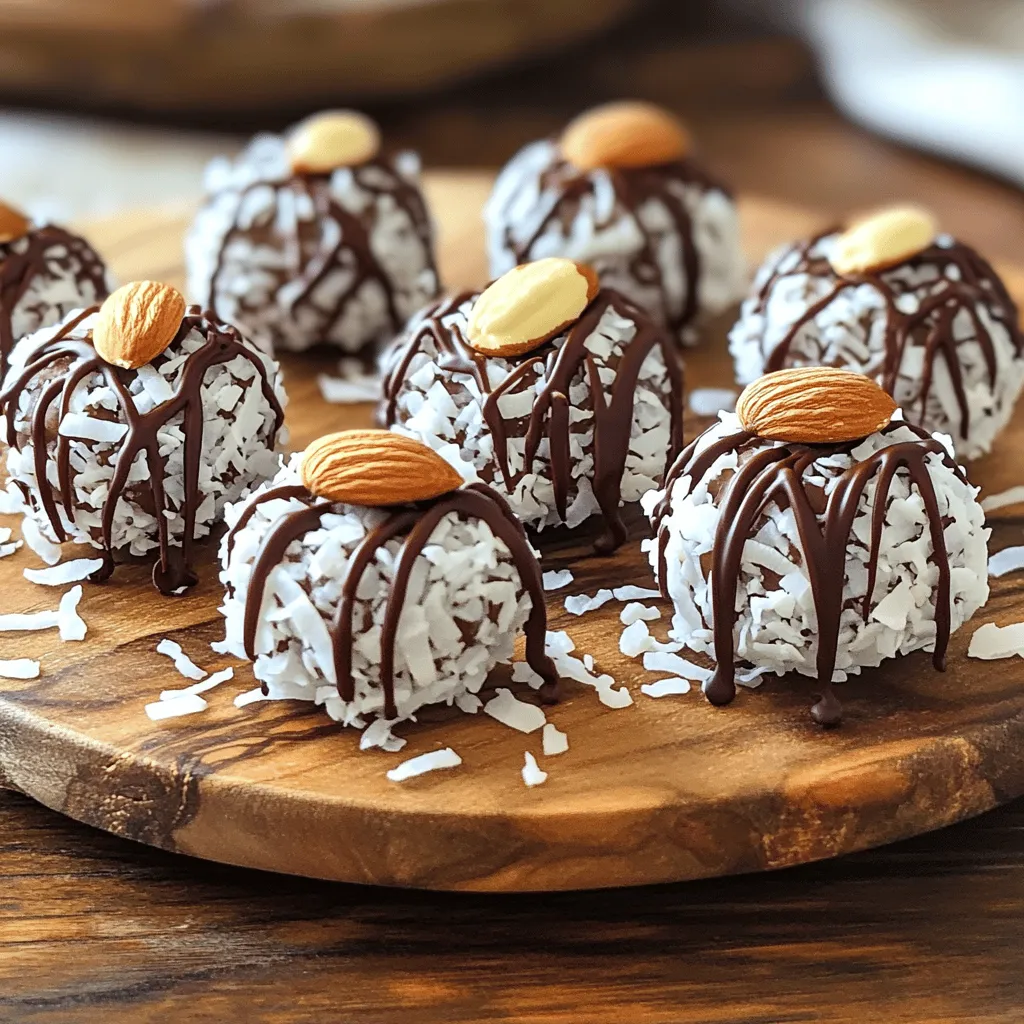 No-Bake Chocolate Almond Joy Bites Lecker und Einfach