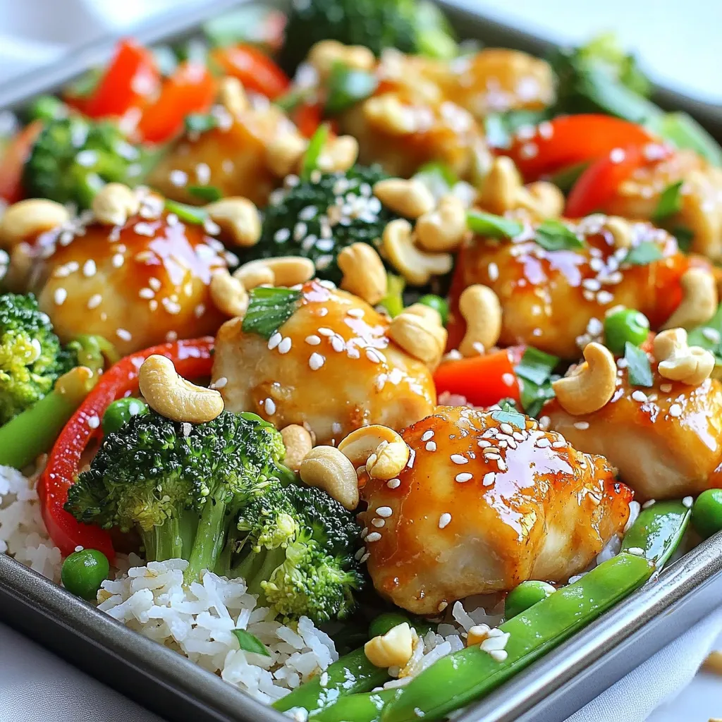 Sheet Pan Cashew Chicken Einfaches und schnelles Rezept