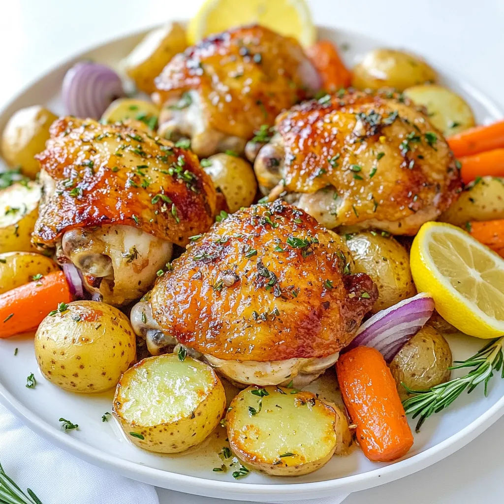 Knoblauch Kräuter Rösthähnchen mit Gemüse Rezept