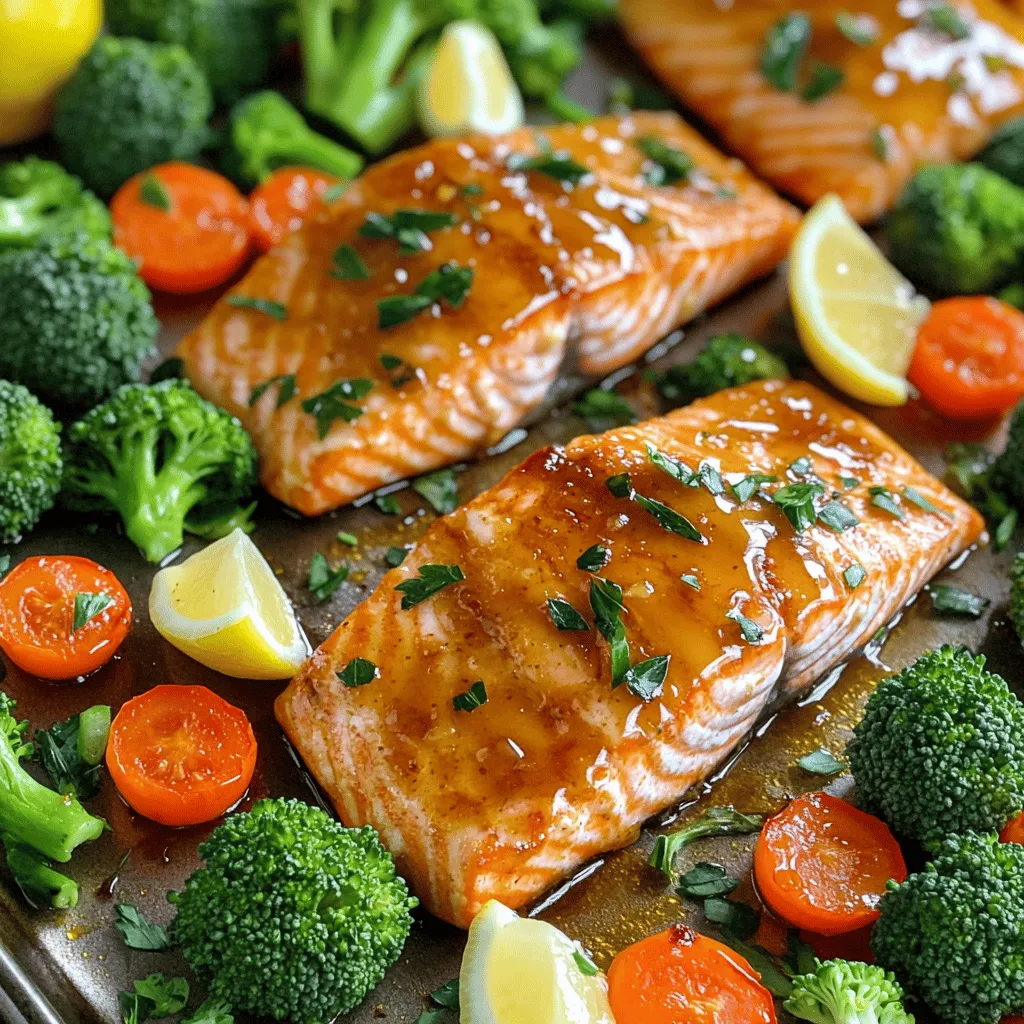 Honey Garlic Sheet Pan Salmon Einfach und Lecker