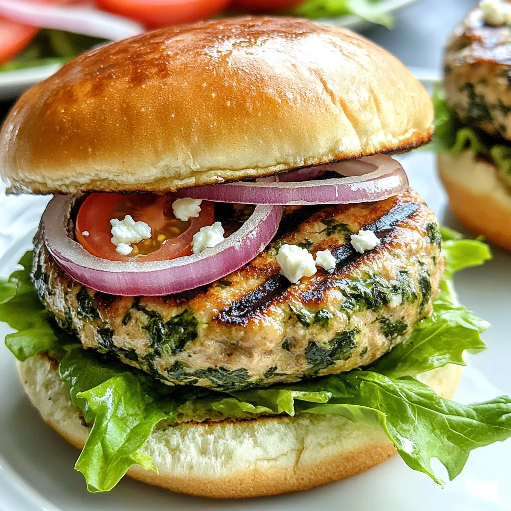 Spinach Feta Turkey Burgers Lecker und Einfach Zubereiten