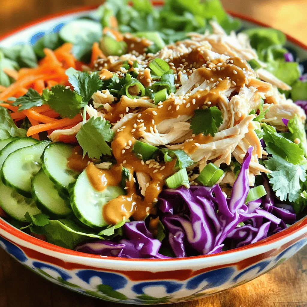Asiatischer Sesam-Hühnchen-Salat voller Geschmack