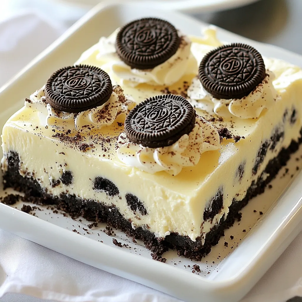 No-Bake Oreo Cheesecake Bars Einfacher Genuss
