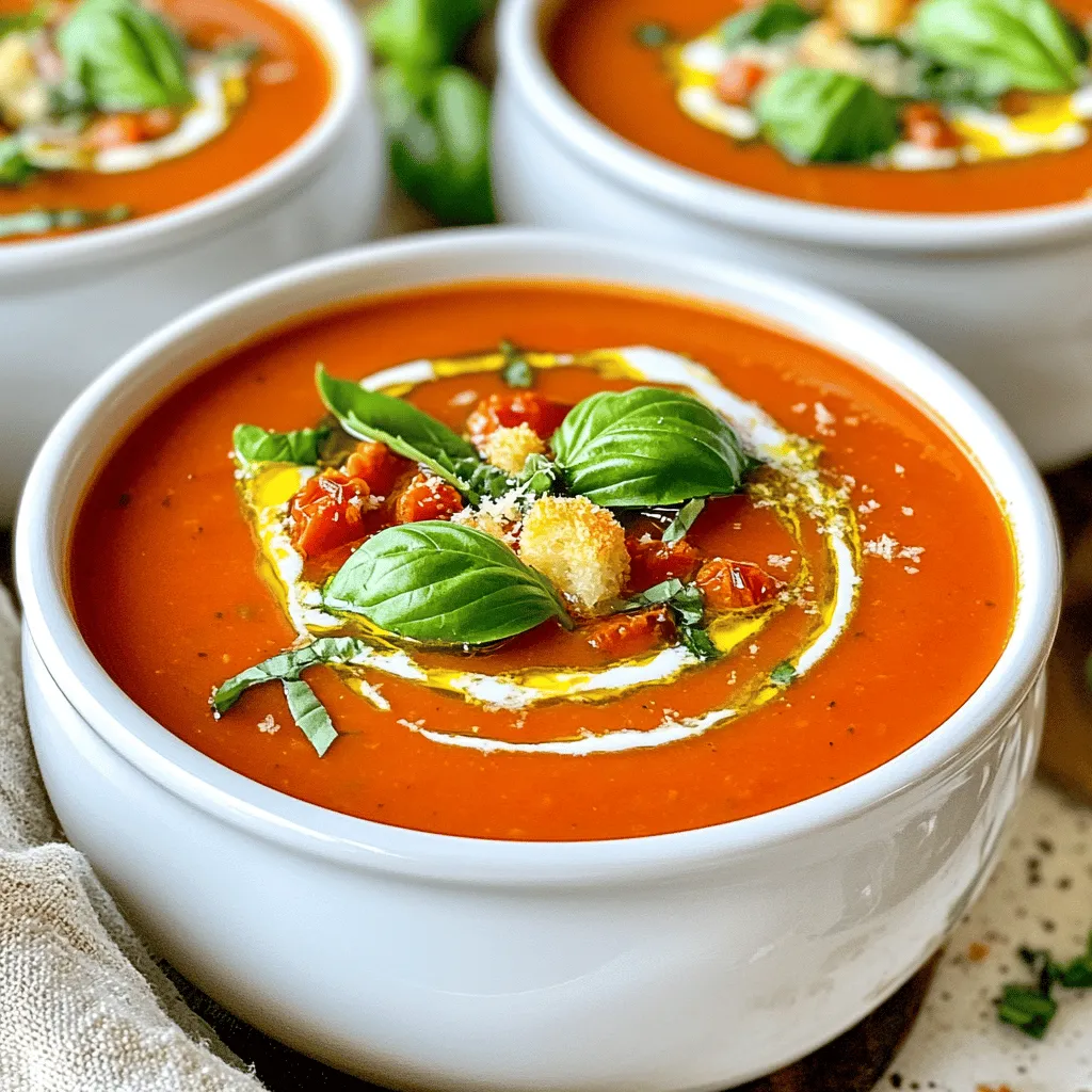 Creamy Tomato Basil Soup Einfaches und leckeres Rezept