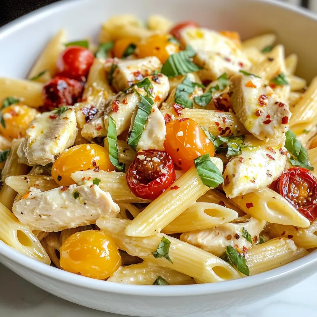 Bruschetta Chicken Pasta Einfache und schmackhafte Mahlzeit