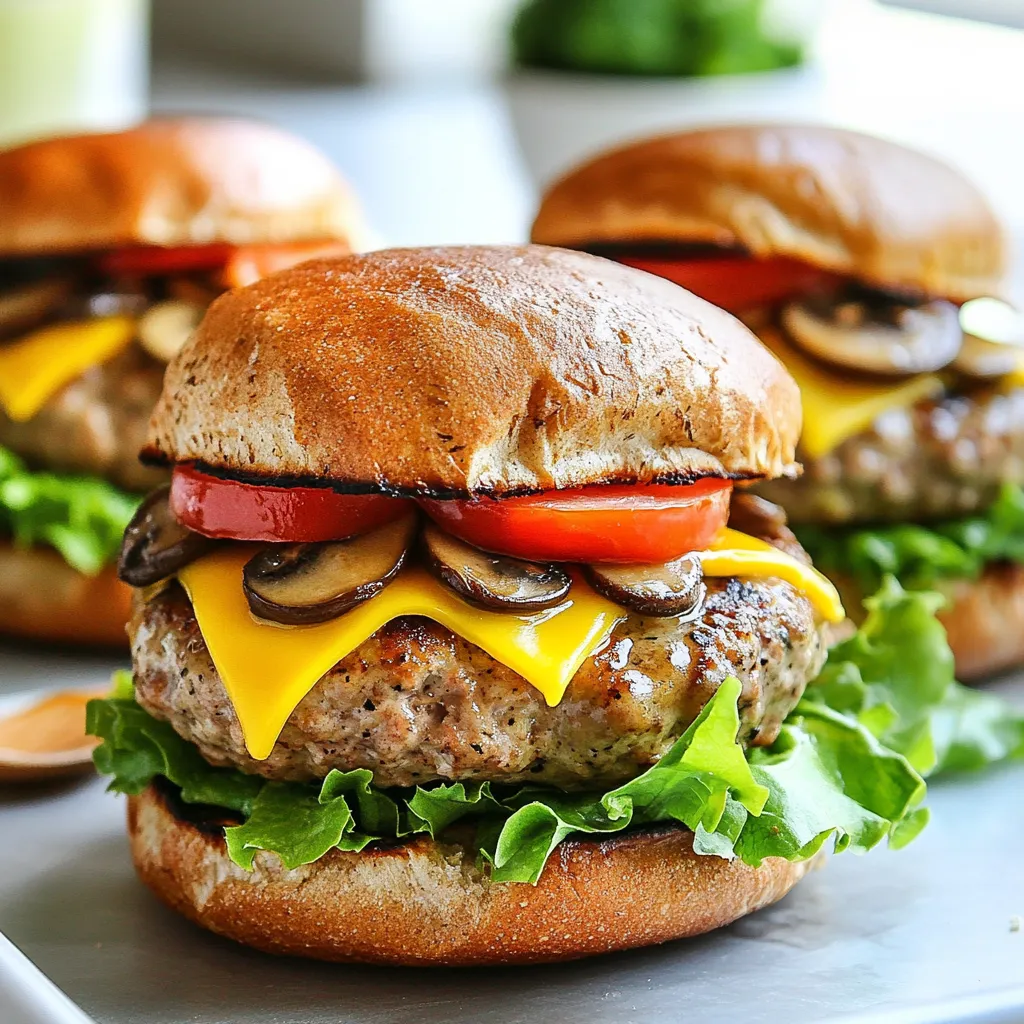 Mushroom Swiss Turkey Burgers Saftig und Lecker Rezept