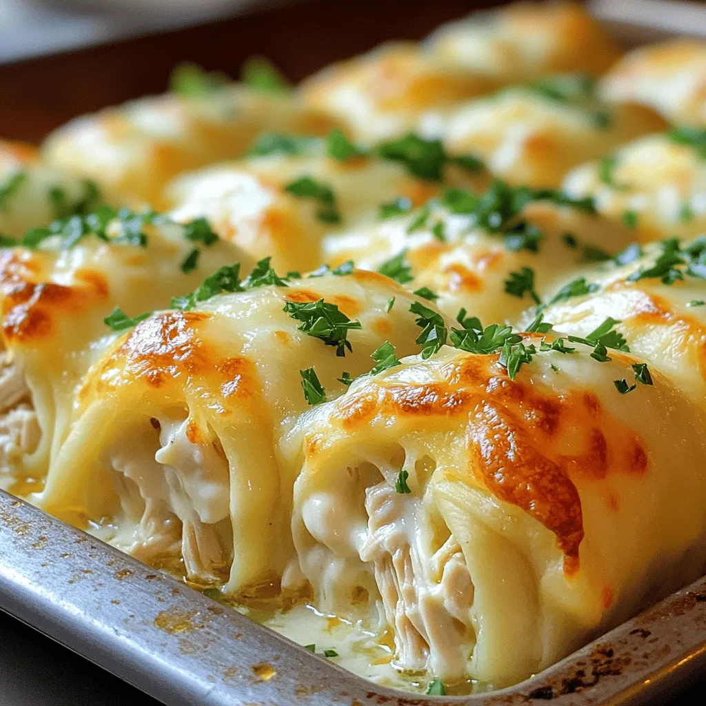 Chicken Alfredo Roll Ups Einfach und Lecker Zubereiten