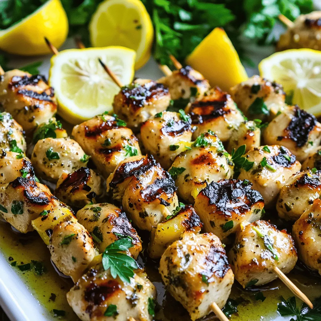 Lemon Garlic Herb Chicken Skewers Leckere Grillidee
